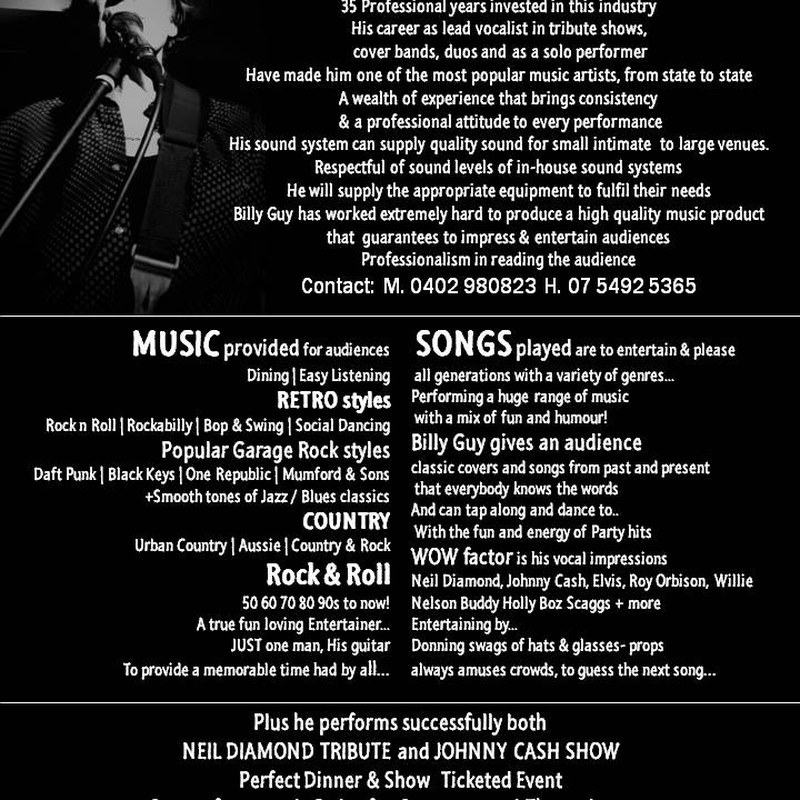Billy Guy – Free Live Entertainment